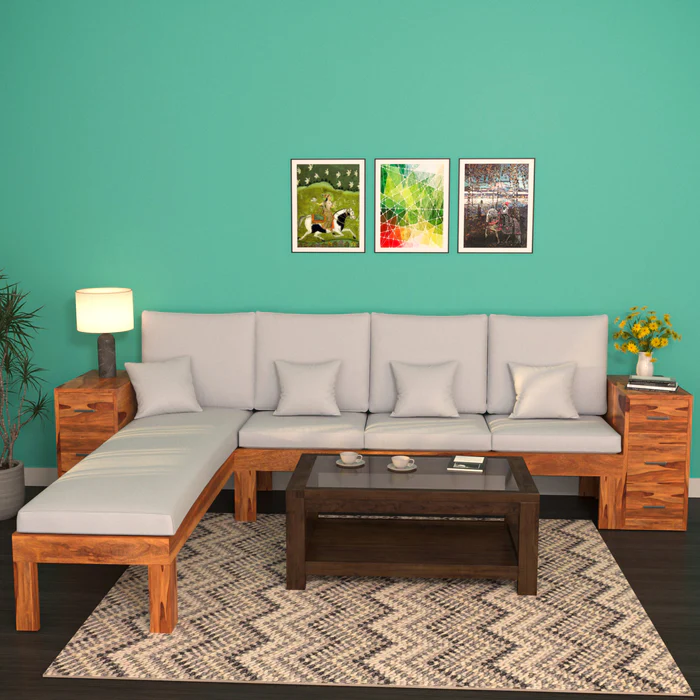 Slate Light Gray Classic Six Seater Sofa