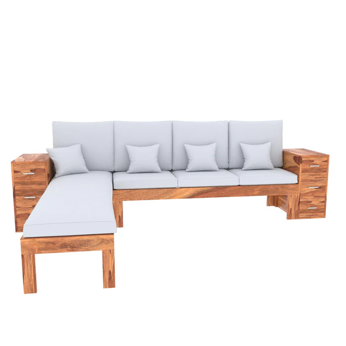 Slate Light Gray Classic Six Seater Sofa - Image 2