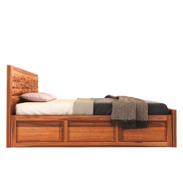 Wood King Size Bed with Storage - Image 5