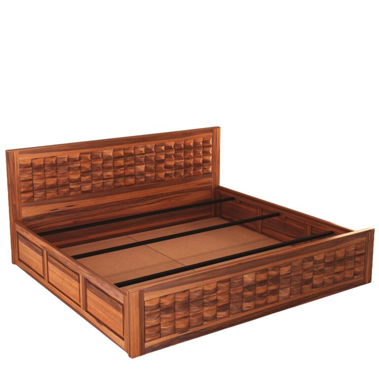 Wood King Size Bed with Storage - Image 6