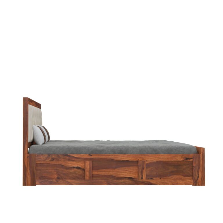 Wood King Size Bed with Storage - Image 4