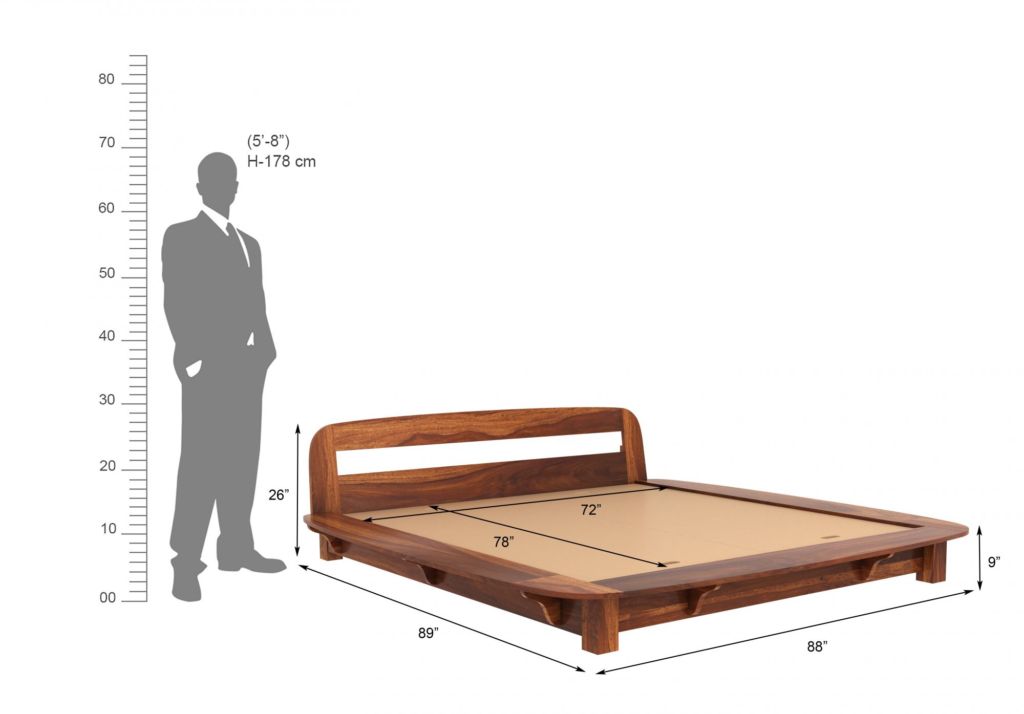 King Size Bed Without Storage - Image 6
