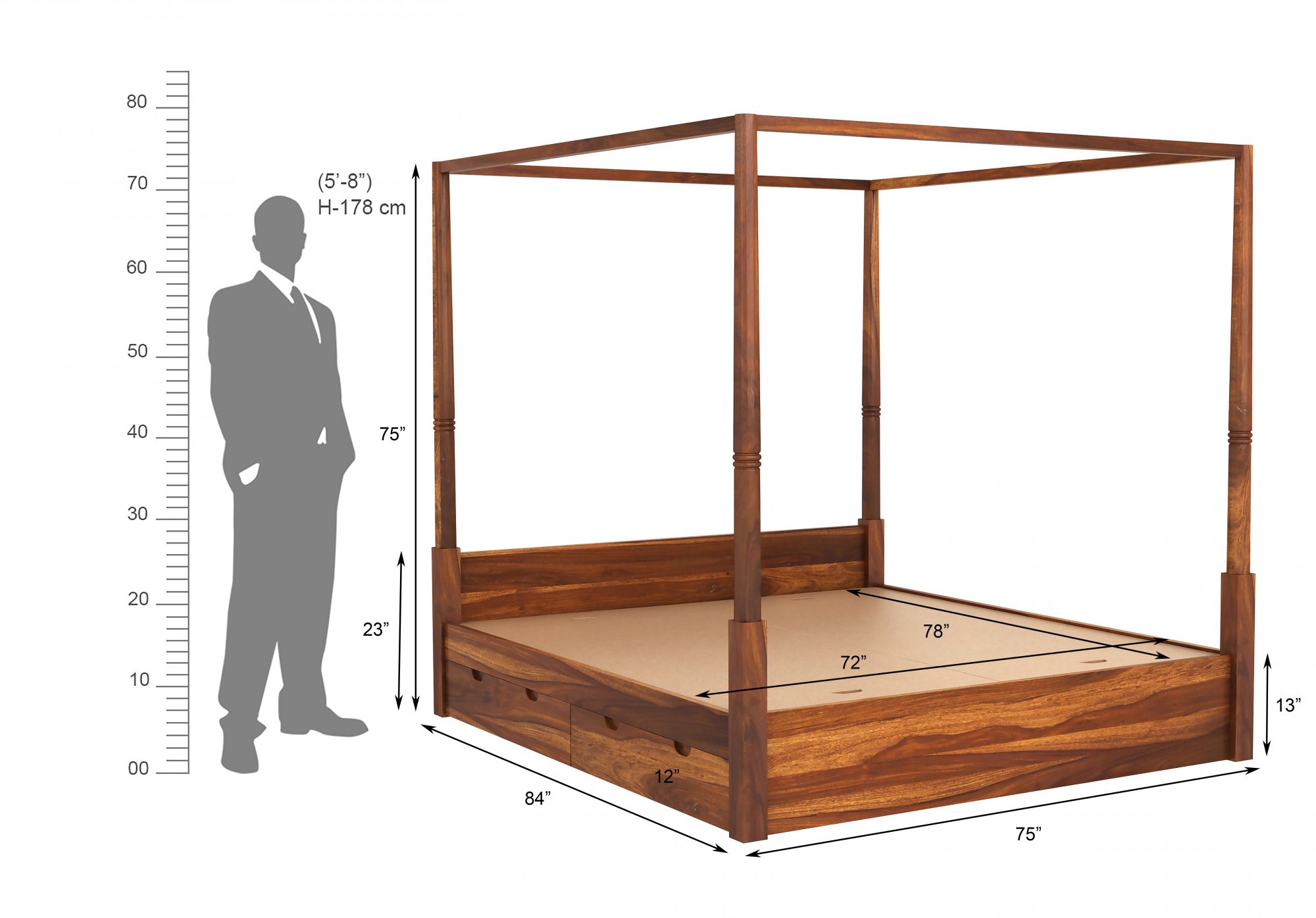 Basel Bed With Side Drawers - Image 6