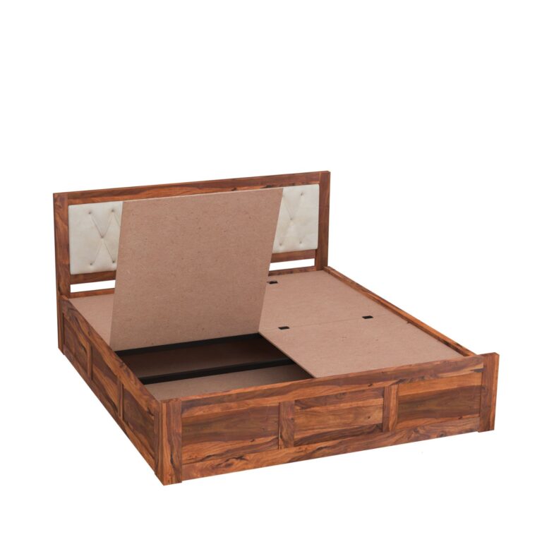 Wood King Size Bed with Storage - Image 3