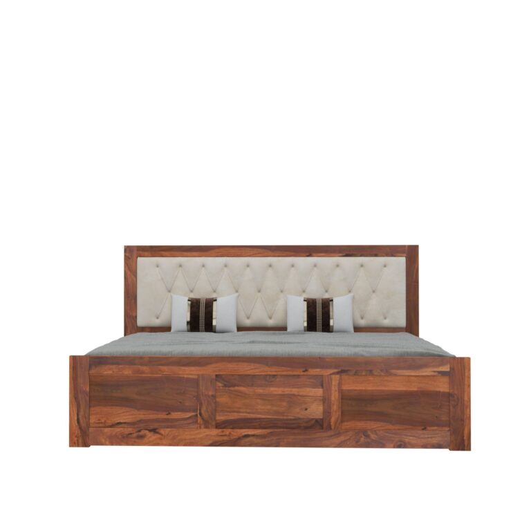Wood King Size Bed with Storage - Image 2