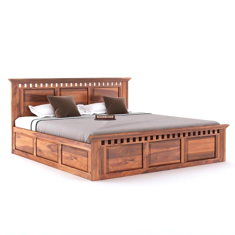 Wood King Size Bed with Storage - Image 2