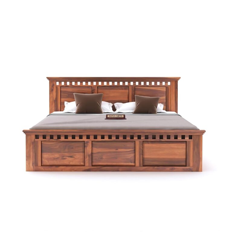 Wood King Size Bed with Storage - Image 3
