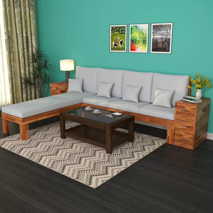 Slate Light Gray Classic Six Seater Sofa - Image 4