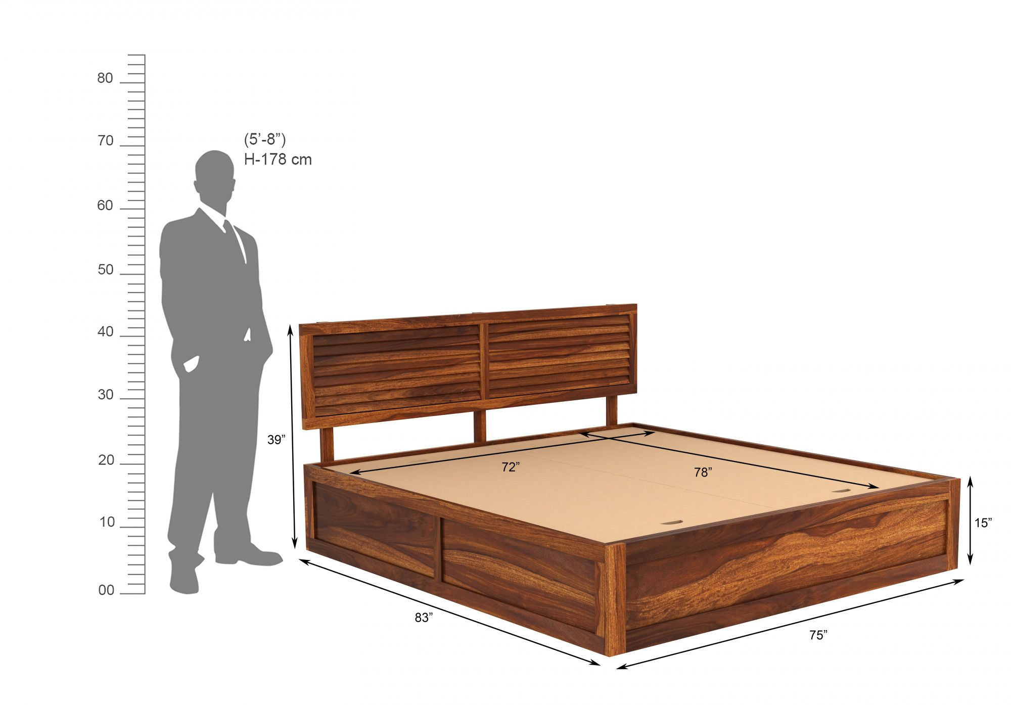 King Size Bed Without Storage - Image 2
